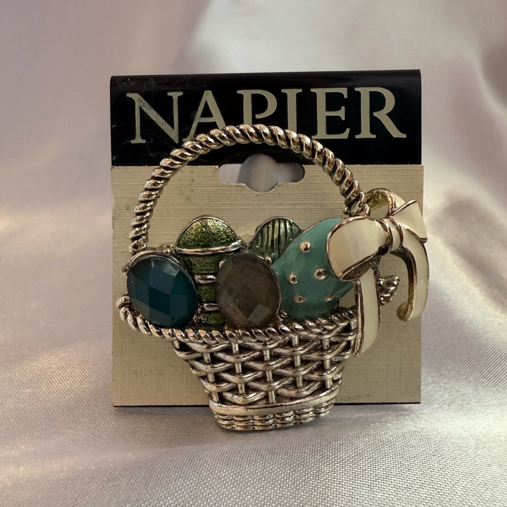 Napier Easter Egg Basket Brooch